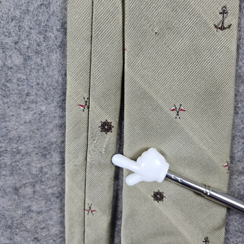 Chaps Ralph Lauren Vintage Silk Neck Tie Nautical Theme Champagne‎ Color SNAGS